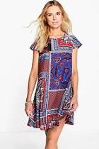 Boohoo Lorelai Paisley Print Cap Sleeve Shift Dress