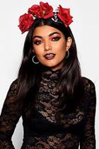 Boohoo Halloween Skull & Large Rose Headband