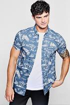 Boohoo Hawaiin Print Short Sleeve Shirt