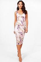 Boohoo Ellie Structured Bust Strappy Floral Midi Dress