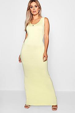 Boohoo Plus Scoop Neck Maxi Dress