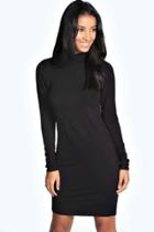 Boohoo Millie Turtle Neck Bodycon Dress Black