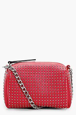 Boohoo Pin Stud Barrel Cross Body