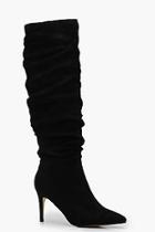 Boohoo Slouched Knee High Stiletto Boots