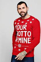 Boohoo Your Grotto Or Mine Knitted Christmas Jumper