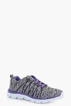Boohoo Paige Knitted Lace Up Sports Trainer