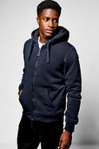 Boohoo Sherpa Lined Zip Through Hoodie