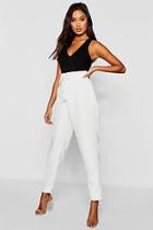 Boohoo Tie Front Belted Woven Trouser