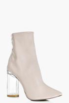 Boohoo Victoria Clear Patent Shoe Boot Nude