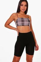 Boohoo Esme Check Spaghetti Strap Bandeau