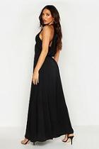 Boohoo Woven V Neck Cowl Back Maxi Dress