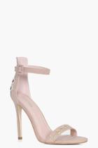 Boohoo Grace Embroidered 2 Part Sandal Nude