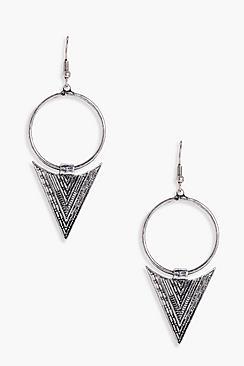 Boohoo Darcy Boho Triangle Hoop Earrings