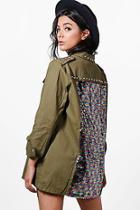 Boohoo Jemma Sequin Back Utility Jacket