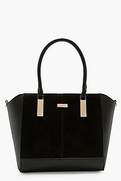 Boohoo Natalie Mixed Textured Tote