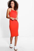 Boohoo Alicia Spaghetti Strap Midi Dress