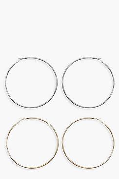 Boohoo Oversized Hoop Earrings 2 Pack