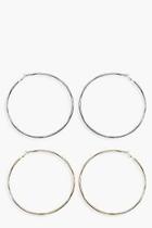 Boohoo Oversized Hoop Earrings 2 Pack