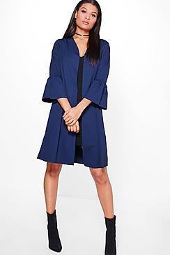 Boohoo Ella Frill Sleeve Duster