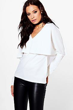 Boohoo Penelope Double Layer Long Sleeve Top