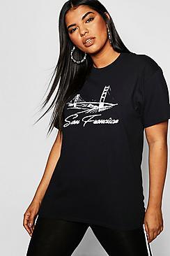 Boohoo Plus San Francisco Slogan T-shirt