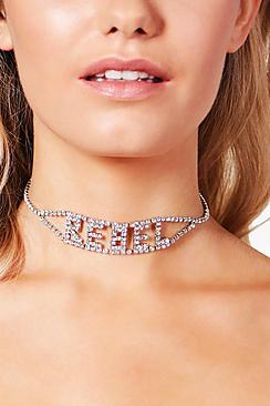 Boohoo Sophie Rebel Diamante Statement Choker
