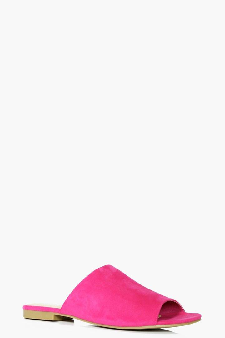 Boohoo Saskia Peeptoe Mule Sandal Pink