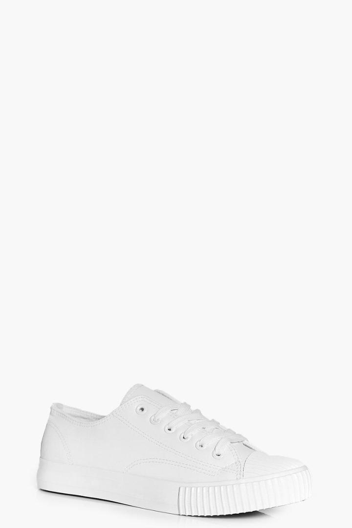 Boohoo Gracie Lace Up Trainer White
