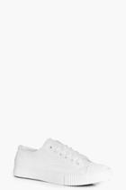Boohoo Gracie Lace Up Trainer White