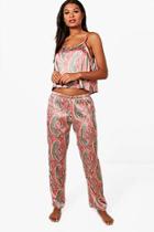 Boohoo Julia Paisley Cami & Trouser Set