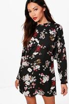 Boohoo Petite Jenna Floral Double Layer Shift Dress