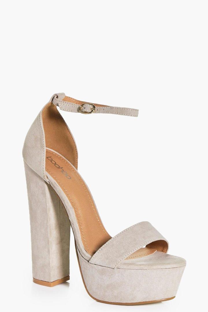 Boohoo Martha High Platform Two Part Nude