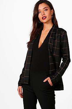 Boohoo Ella Grid Check Blazer