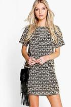 Boohoo Doina Geo Print Shift Dress