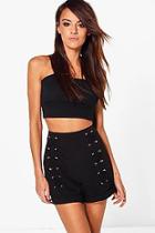 Boohoo Lacy Lace Up Front Shorts