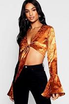 Boohoo Tall Jacquard Polka Dot Toe Front Blouse