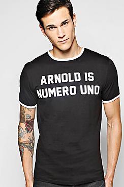 Boohoo Muscle Fit Slogan Ringer T Shirt