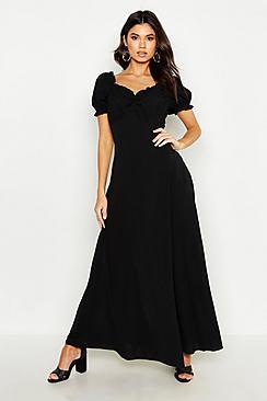 Boohoo Sweetheart Puff Sleeve Maxi Dress
