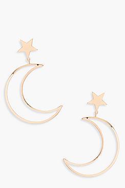 Boohoo Fia Moon And Star Earrings