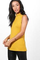 Boohoo Aria Sleeveless Roll Neck Top