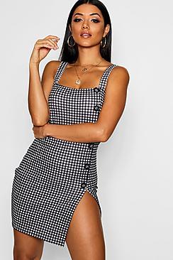 Boohoo Georgia Gingham Square Neck Bodycon Dress