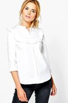 Boohoo Maisie Ruffle Tailored Shirt