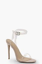 Boohoo Katie Clear Strap Barely There Heels