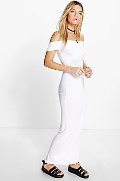 Boohoo Micha Off Shoulder Maxi Dress