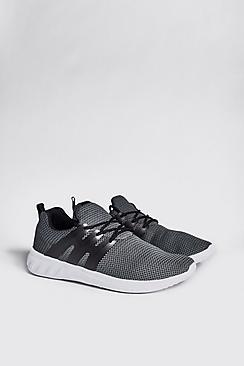 Boohoo Two Tone Knitted Running Trainer