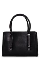 Boohoo Louise Stitch Detail Structured Day Bag Black