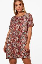 Boohoo Plus Ivy Paisley Print Shift Dress