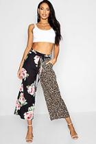 Boohoo Mix Print Wide Leg Woven Culottes