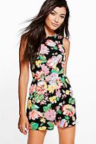 Boohoo Kirsty Sleeveless Floral Playsuit