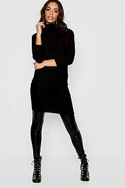 Boohoo Longline Tunic With Roll Neck